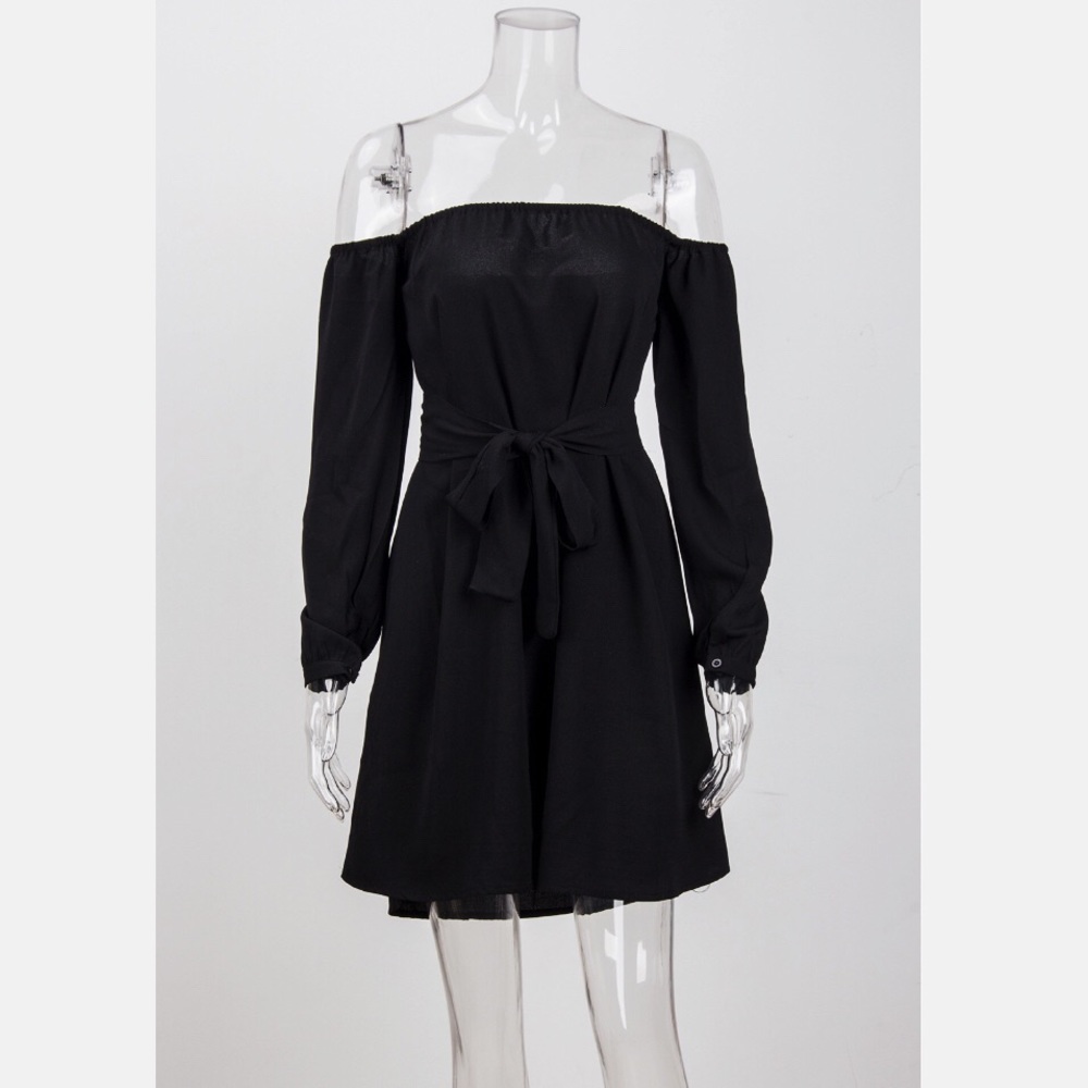 My Angel Black Off Shoulder Mini Dress - Picture 3 of 6